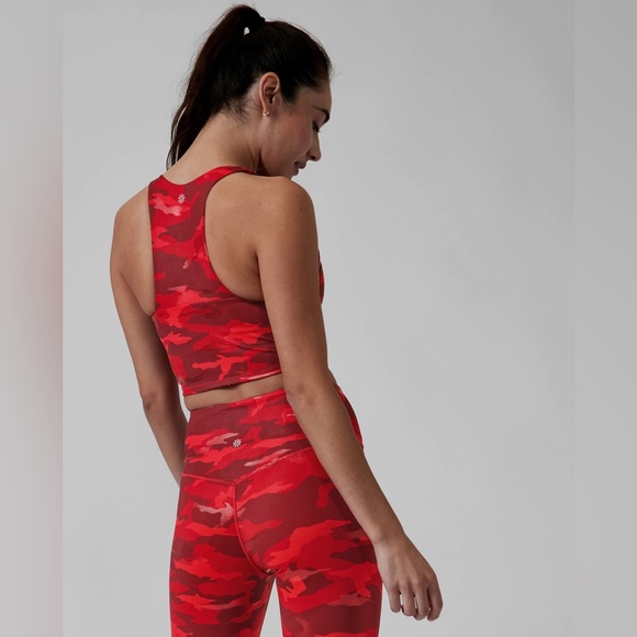 Set Of Athleta Elation Train Printed 7/8 Tight And Ultimate Printed Crop A-C Top - Picture 1 of 7